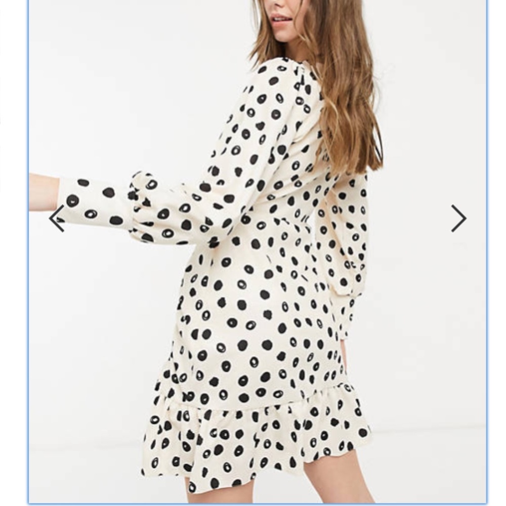 River Island Ruched Polka Dot Mini Dress